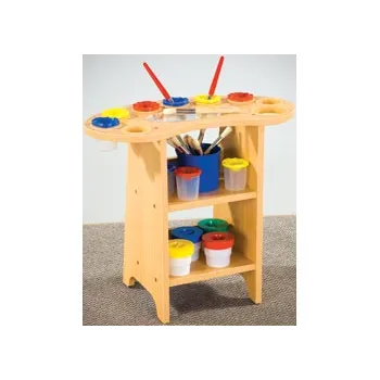 Wooden Kidney Shaped Paint Pot Stand - Modern Teaching Aids NZ
