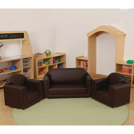Single Seat Kiddie Lounge Choc Brown - Modern Teaching Aids NZ