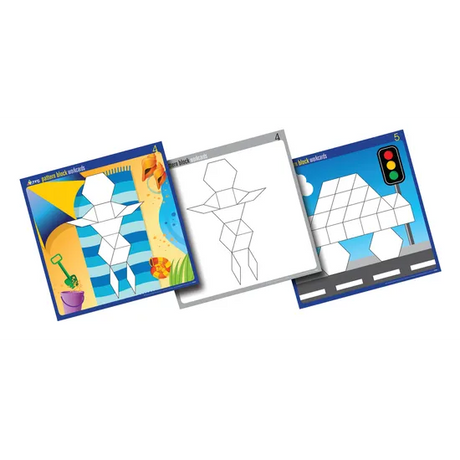 Teachables Pattern Blocks with Colour Cards - 12 Pieces - Modern Teaching Aids NZ