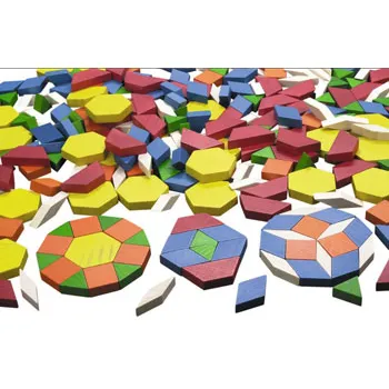 Teachables Wooden Pattern Blocks - Assorted Shapes, Set of 500
