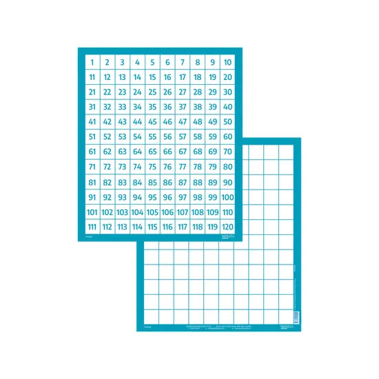 Teachables Number Boards - 1 to 120 Horizontal, Set of 10 - Modern Teaching Aids NZ