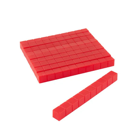 Teachables Base Ten MAB Longs - Plastic, Red, Set of 10 - Modern Teaching Aids NZ