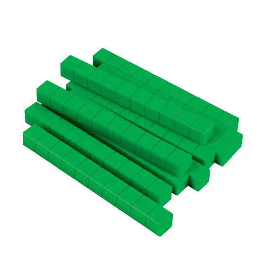 Teachables Base Ten MAB Longs - Plastic, Green, Set of 10 - Modern Teaching Aids NZ