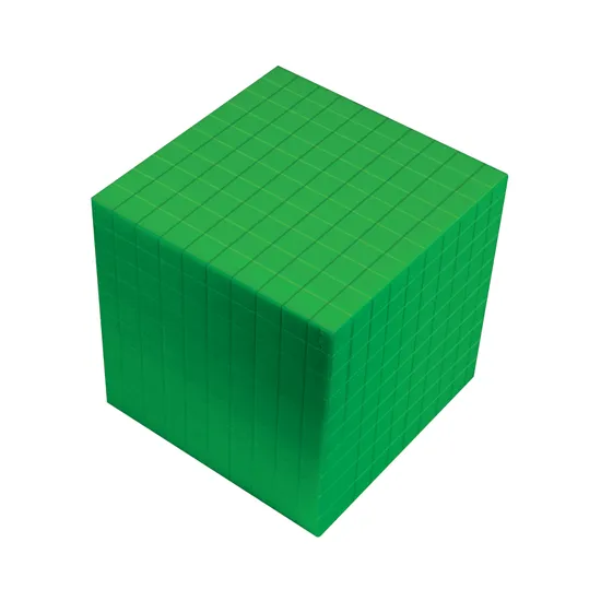 Teachables Base Ten MAB Cube - Plastic, Green