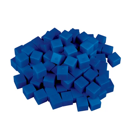 Teachables Base Ten MAB Units - Plastic, Blue, Set of 100 - Modern Teaching Aids NZ