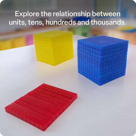 Teachables Base Ten MAB Flats - Plastic, Blue, Set of 10 - Modern Teaching Aids NZ