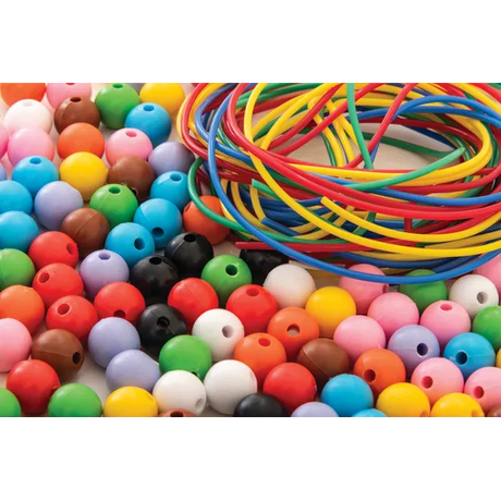 Teachables Rainbow Beads and Threaders - 15 mm - Modern Teaching Aids NZ