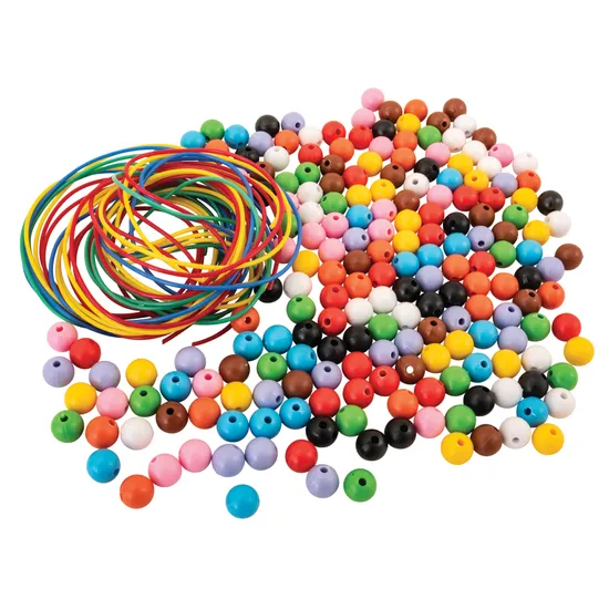Teachables Rainbow Beads and Threaders - 15 mm - Modern Teaching Aids NZ