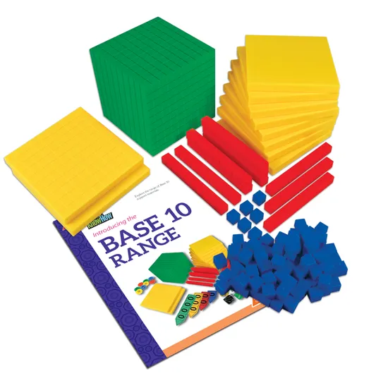 Teachables Base Ten Set - Student, Plastic, GYRB Colours - Modern Teaching Aids NZ