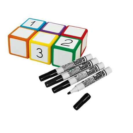 Dice Write On/Off 6 Face - 5 cm - 10 pc - Modern Teaching Aids NZ