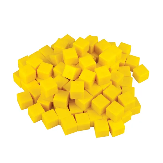 Teachables Base Ten MAB Units - Plastic, Yellow, Set of 100 - Modern Teaching Aids NZ