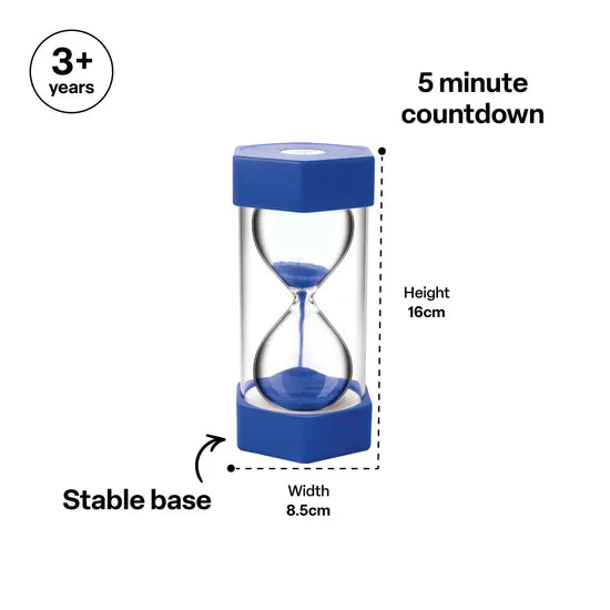 Teachables Sand Timer - Giant, 5 Minutes, Blue - Modern Teaching Aids NZ