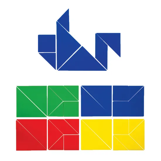 Teachables Plastic Tangrams - 4 Sets, 28 Pieces - Modern Teaching Aids NZ