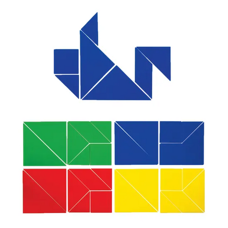 Teachables Plastic Tangrams - 4 Sets, 28 Pieces - Modern Teaching Aids NZ