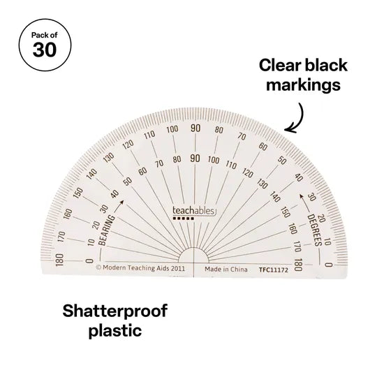 Protractor 180 Basic VuThru - Modern Teaching Aids NZ
