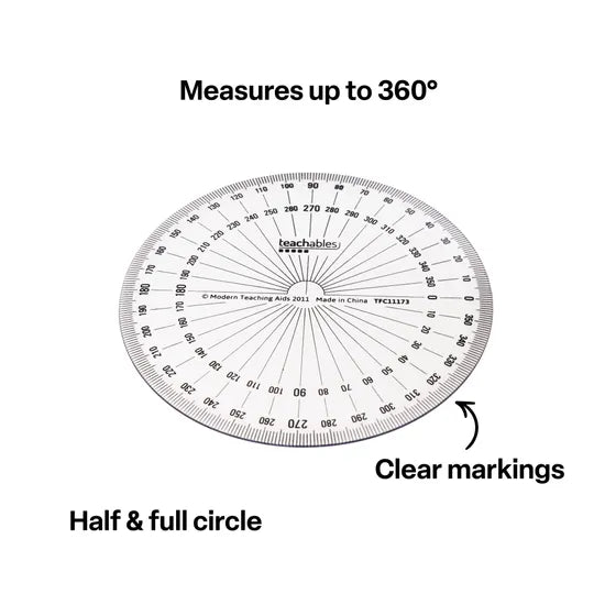 Teachables Protractor - 360Â°, Single - Modern Teaching Aids NZ