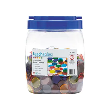 Teachables Transparent Counters - 22 mm, Pack of 1000 - Modern Teaching Aids NZ