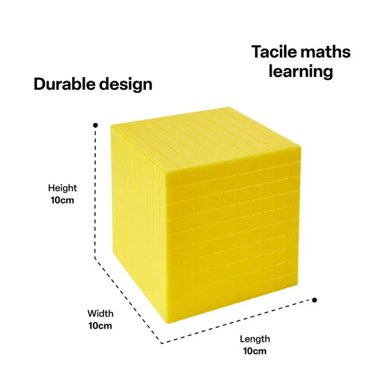 Teachables Base Ten MAB Cube - Plastic, Yellow - Modern Teaching Aids NZ