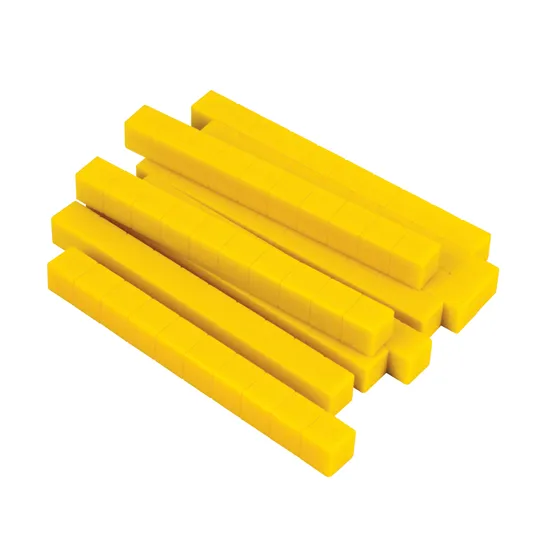 Teachables Base Ten MAB Longs - Plastic, Yellow, Set of 10