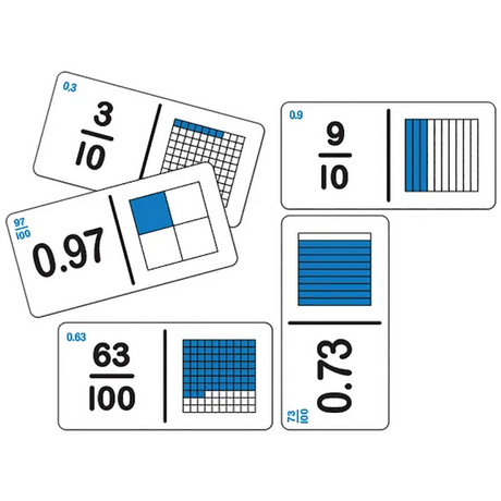 Teachables Dominoes - Fractions, Equivalents & Decimals B, Set of 28 - Modern Teaching Aids NZ