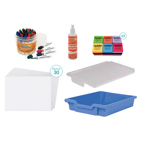 Show & Tell Mini Whiteboard Plain Kit 91 Pieces - Modern Teaching Aids NZ