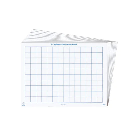 Teachables Write 'n' Wipe Boards - 2 cm Grid, Set of 30 - Modern Teaching Aids NZ