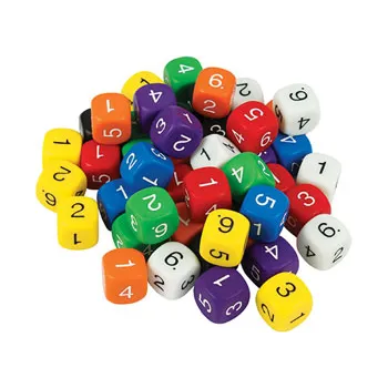Dice: 6 Face Solid 1-6 50 Pieces - Modern Teaching Aids NZ