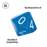 Teachables Dice - 10-Face Solid 0-9, Set of 50 - Modern Teaching Aids NZ