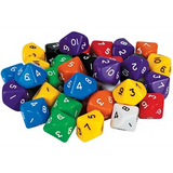 Teachables Dice - 10-Face Solid 1-10, Set of 50 - Modern Teaching Aids NZ