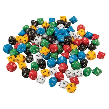 Teachables Dice - 10-Face Solid 1-10, Set of 50 - Modern Teaching Aids NZ