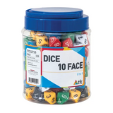 Teachables Dice - 10-Face Solid 0-9, Jar of 100 - Modern Teaching Aids NZ