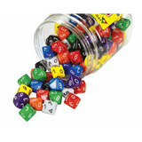 Teachables Dice - 10-Face Solid 0-9, Jar of 100 - Modern Teaching Aids NZ