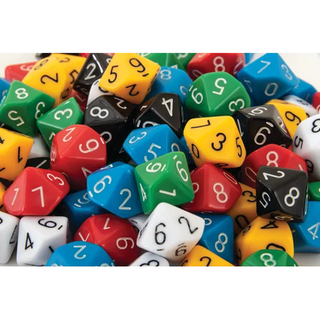 Teachables Dice - 10-Face Solid 0-9, Jar of 100 - Modern Teaching Aids NZ