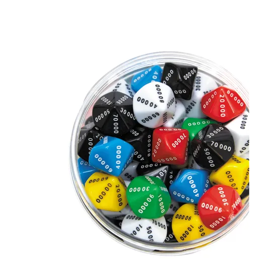 Teachables Dice - 10-Face 00000-90000, Set of 100 - Modern Teaching Aids NZ