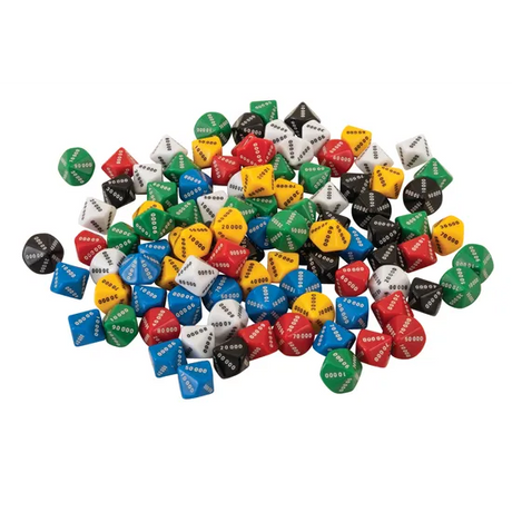 Teachables Dice - 10-Face 00000-90000, Set of 100 - Modern Teaching Aids NZ