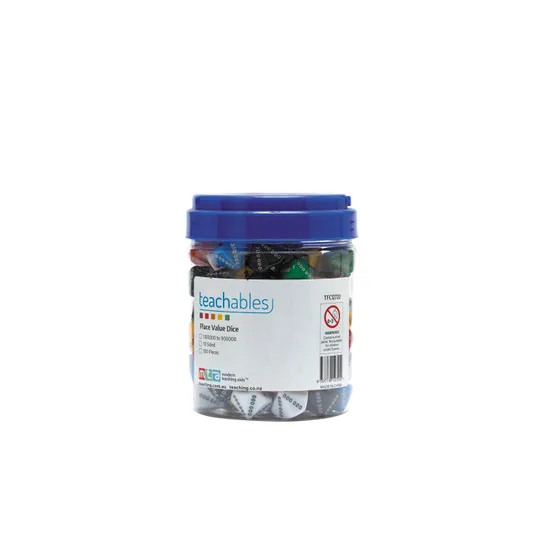 Teachables Dice - 10-Face 000000-900000, Set of 100 - Modern Teaching Aids NZ