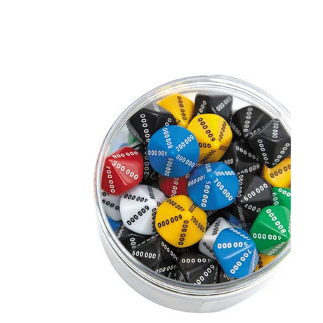 Teachables Dice - 10-Face 000000-900000, Set of 100 - Modern Teaching Aids NZ