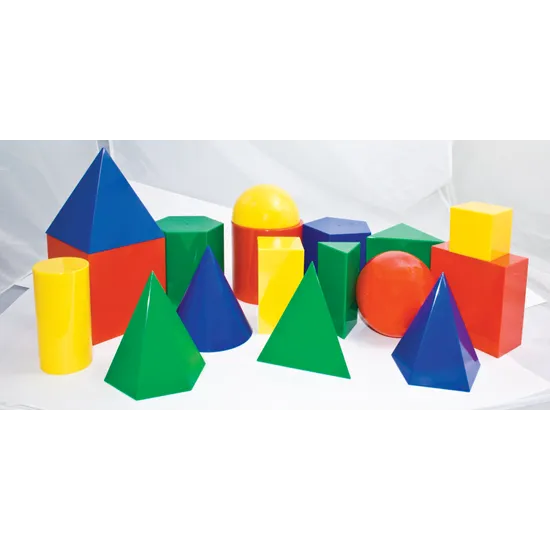 Teachables Geometric Solids - Opaque Shapes, 10 cm, Set of 17 - Modern Teaching Aids NZ
