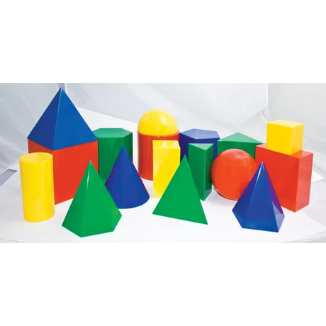 Teachables Geometric Solids - Opaque Shapes, 10 cm, Set of 17 - Modern Teaching Aids NZ