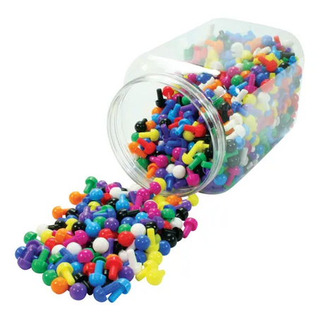 Teachables Pegs - 1,000 Pieces in Storage Jar - Modern Teaching Aids NZ