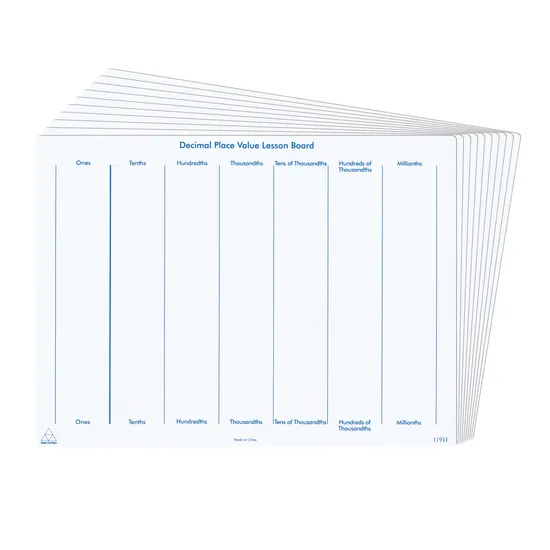 Teachables Show & Tell Cards - Decimal Place Value, Pack of 30 - Modern Teaching Aids NZ