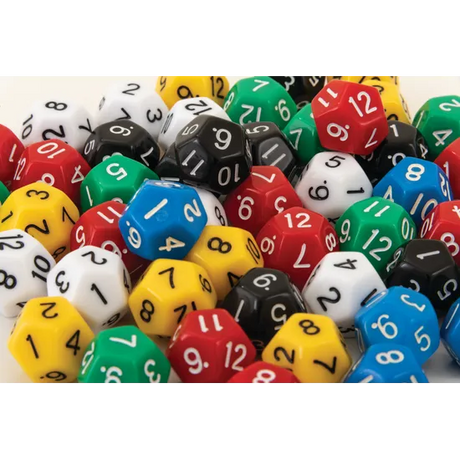 Teachables Dice - 12-Face, Numbers 1-12, Jar of 100 - Modern Teaching Aids NZ