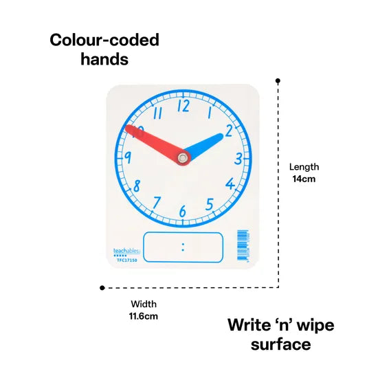 Teachables Clock Face - Digital & Analogue - Modern Teaching Aids NZ