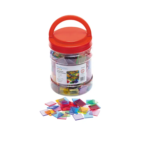 Teachables Colour Tiles - Transparent, 2 cm, Set of 500 - Modern Teaching Aids NZ