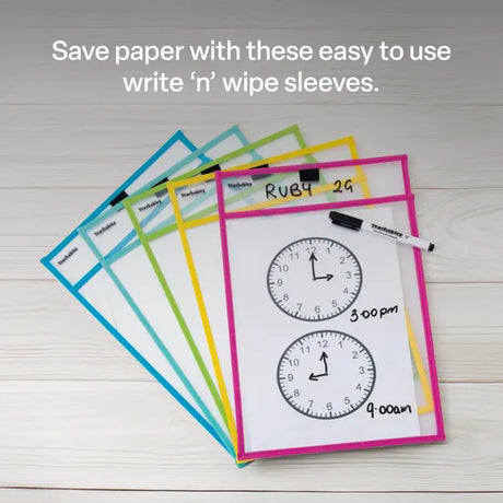 Teachables A4 Write & Wipe Sleeves 5p - Modern Teaching Aids NZ