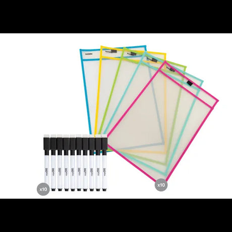 A3 Write & Wipe Sleeves & Pens Kit - Modern Teaching Aids NZ