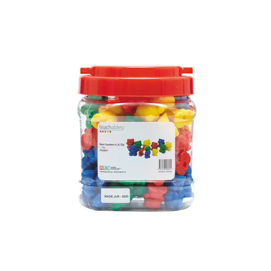 Teachables Bear Counters - 4 g, 8 g, 12 g, Set of 96 - Modern Teaching Aids NZ