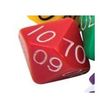 Teachables Dice - 10 Faces, 00-90, Assorted Colours, Single Unit - Modern Teaching Aids NZ