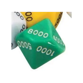 Teachables Dice - 10 Faces, 0000-9000, Green, Single Unit - Modern Teaching Aids NZ