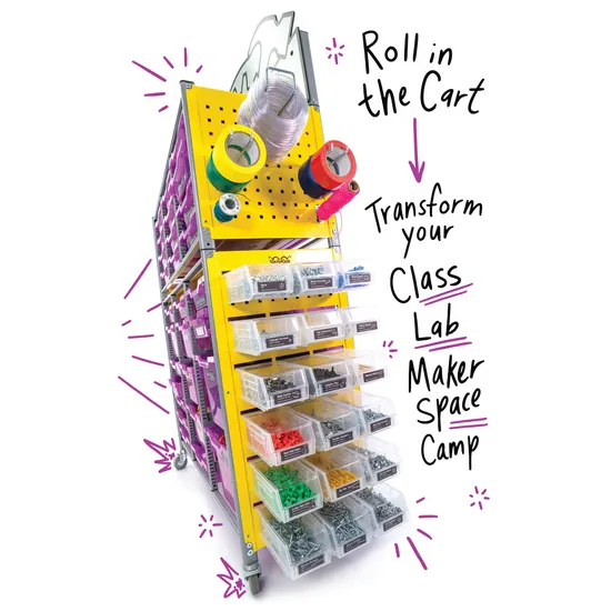 TeacherGeek Makerspace Trolley-STEAM Activity Cart - Modern Teaching Aids NZ